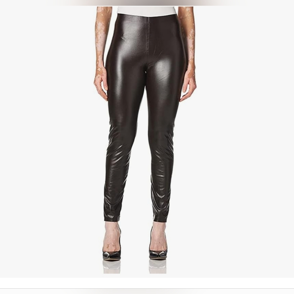 HUE Sleek Effect Collection Faux Leather Leggings Size 3X NWTs